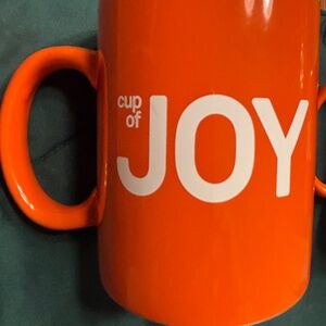 Two Orange Mugs " Cup Of Joy" from S/A